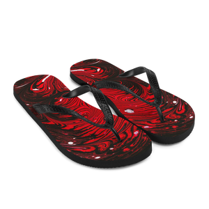 Black Red Abstract Flip-Flops by Design Express