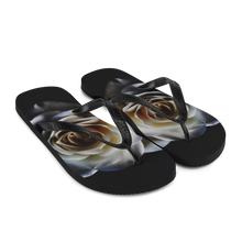 White Rose on Black Flip-Flops by Design Express