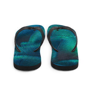 Green Blue Peacock Flip-Flops by Design Express