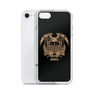 United States Of America Eagle Illustration Reverse Gold iPhone Case iPhone Cases by Design Express