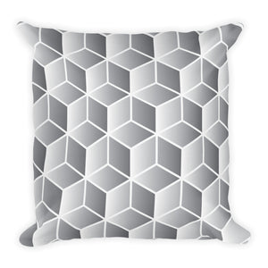 Diamonds Gray Block Square Premium Pillow by Design Express