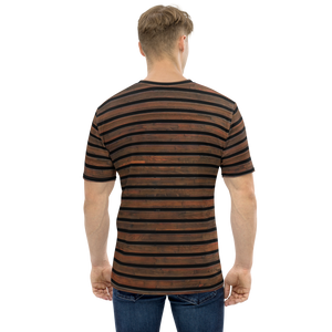 Horizontal Brown Wood Men's T-shirt by Design Express