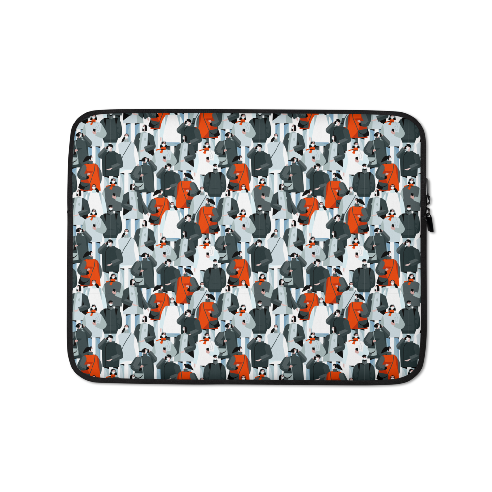 13 in Mask Society Laptop Sleeve by Design Express