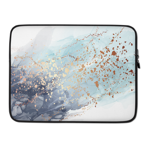 15 in Soft Blue Gold Laptop Sleeve by Design Express