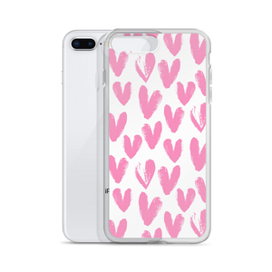 Pink Heart Pattern iPhone Case by Design Express