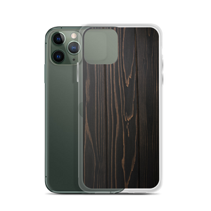 Black Wood Print iPhone Case by Design Express
