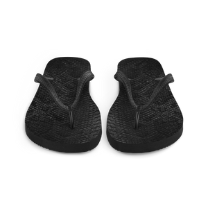 Black Snake Skin Flip-Flops by Design Express