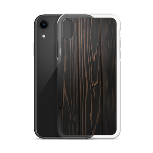 Black Wood Print iPhone Case by Design Express