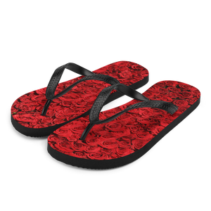 S Red Rose Pattern Flip-Flops by Design Express