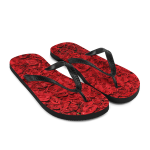 Red Rose Pattern Flip-Flops by Design Express