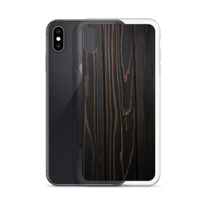 Black Wood Print iPhone Case by Design Express