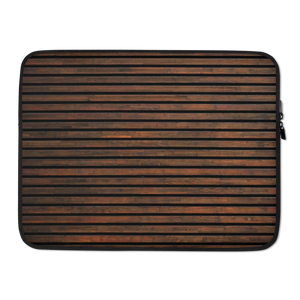 15 in Horizontal Brown Wood Print Laptop Sleeve by Design Express