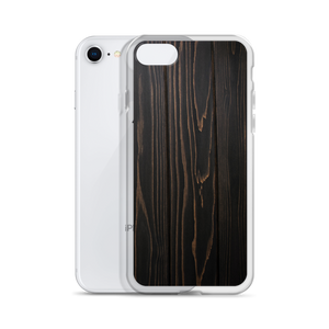 Black Wood Print iPhone Case by Design Express
