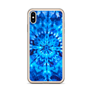 Psychedelic Blue Mandala iPhone Case by Design Express