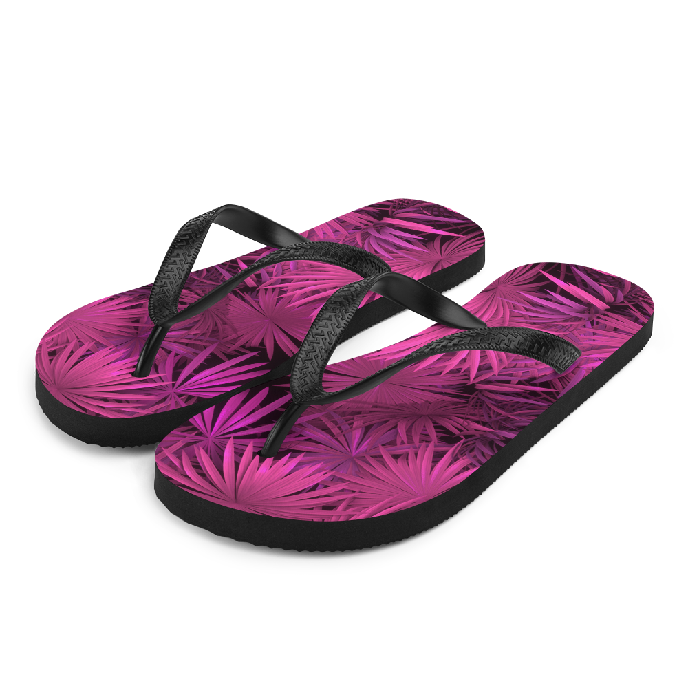 S Pink Palm Flip-Flops by Design Express