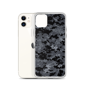 Dark Grey Digital Camouflage Print iPhone Case by Design Express