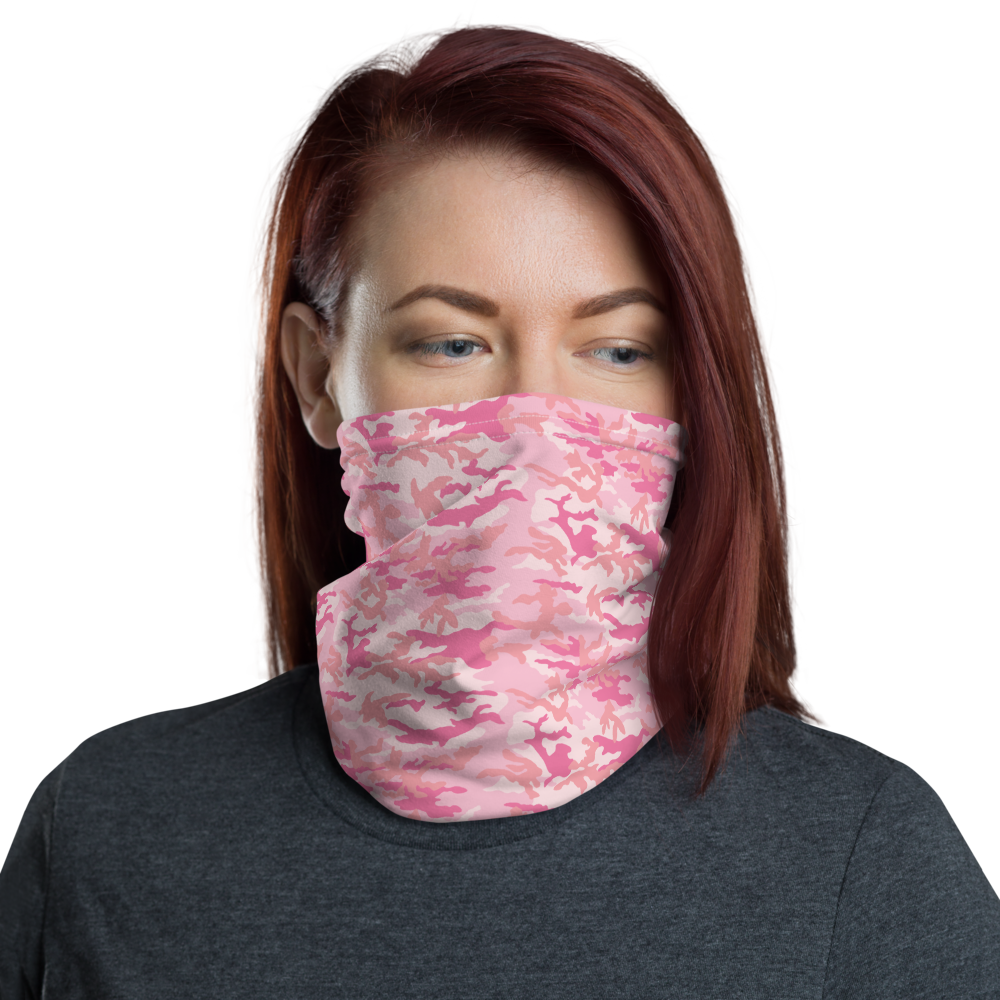 Default Title Baby Pink Camo Neck Gaiter Masks by Design Express