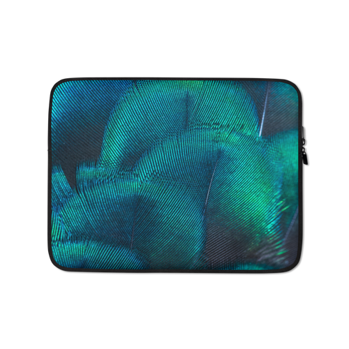 13 in Green Blue Peacock Laptop Sleeve by Design Express