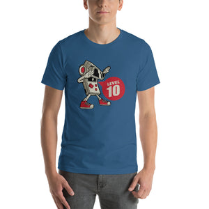 Steel Blue / S Game Boy Pose Level 10 Short-Sleeve Unisex T-Shirt by Design Express