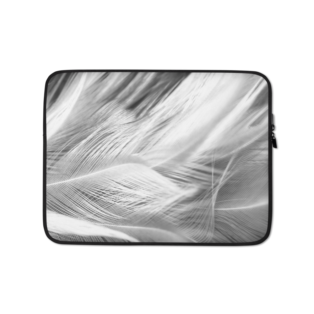 13 in White Feathers Laptop Sleeve by Design Express