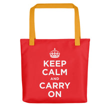 Yellow Keep Calm and Carry On (Red White) Tote bag Totes by Design Express