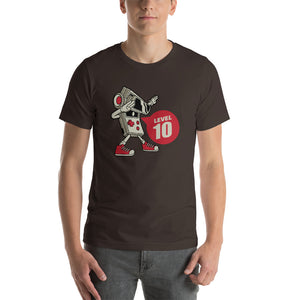 Brown / S Game Boy Pose Level 10 Short-Sleeve Unisex T-Shirt by Design Express