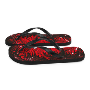 Black Red Abstract Flip-Flops by Design Express