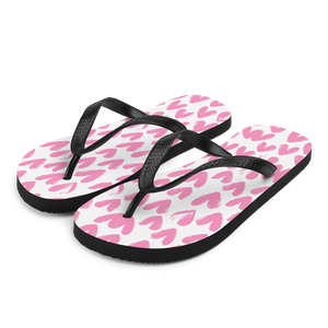 S Pink Heart Pattern Flip-Flops by Design Express