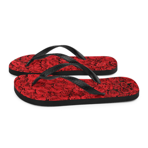 Red Rose Pattern Flip-Flops by Design Express