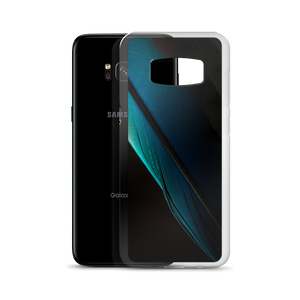 Blue Black Feather Samsung Case by Design Express