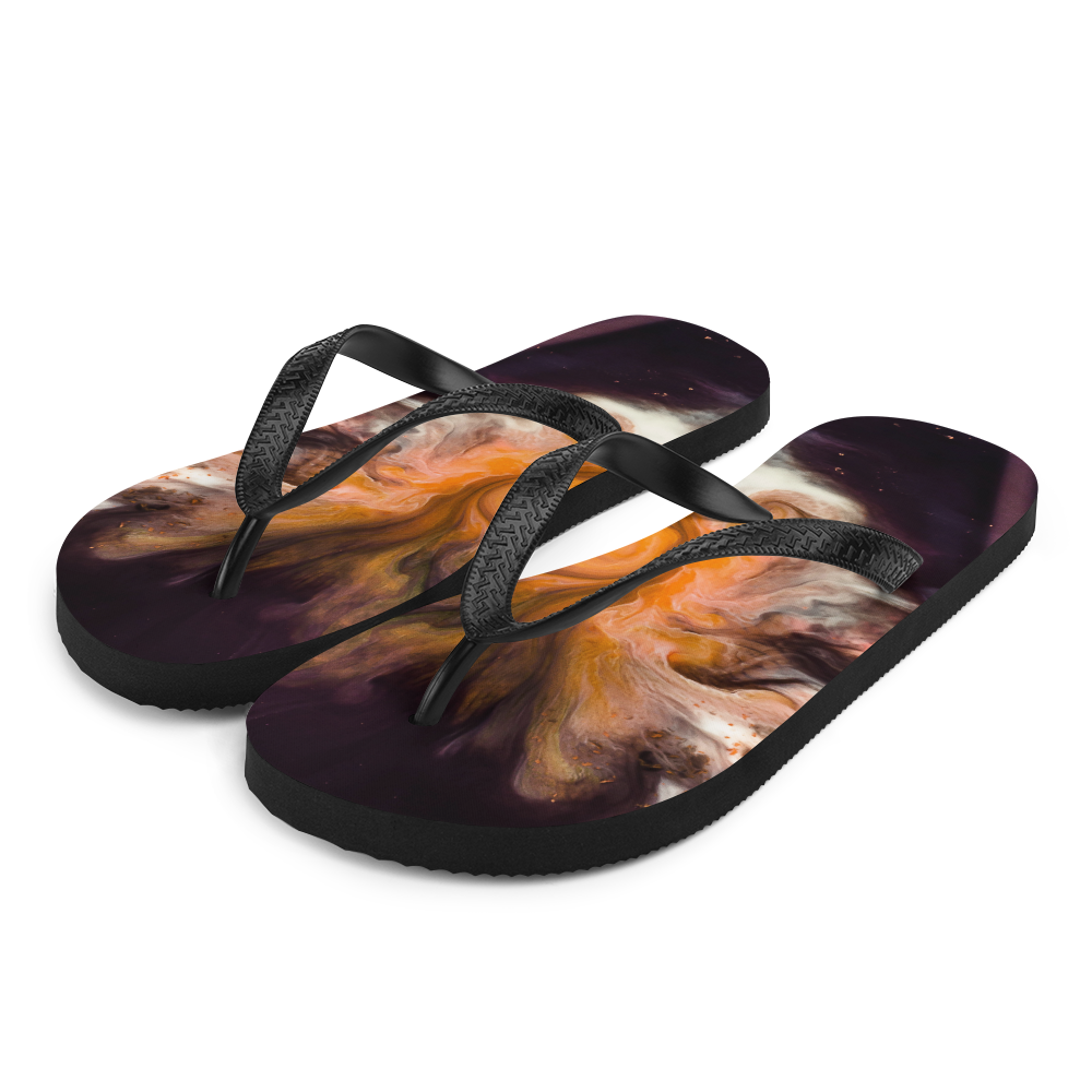 S Abstract Painting Flip-Flops by Design Express
