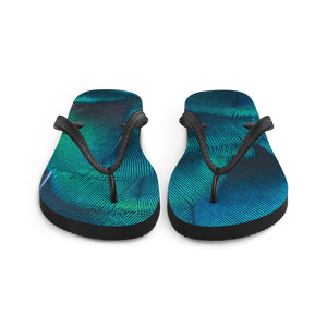 Green Blue Peacock Flip-Flops by Design Express