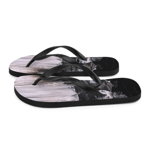 Black & White Abstract Painting Flip-Flops by Design Express