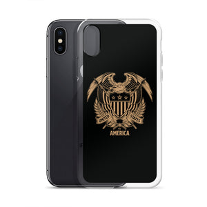United States Of America Eagle Illustration Reverse Gold iPhone Case iPhone Cases by Design Express