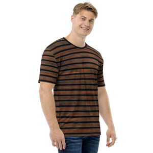 Horizontal Brown Wood Men's T-shirt by Design Express