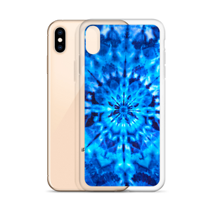 Psychedelic Blue Mandala iPhone Case by Design Express