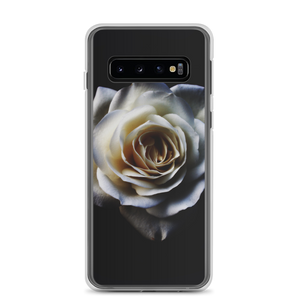 Samsung Galaxy S10 White Rose on Black Samsung Case by Design Express