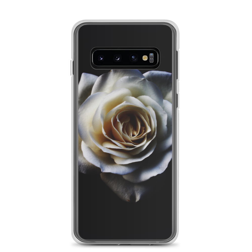 Samsung Galaxy S10 White Rose on Black Samsung Case by Design Express