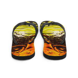 Abstract 02 Orange Lime Flip-Flops by Design Express