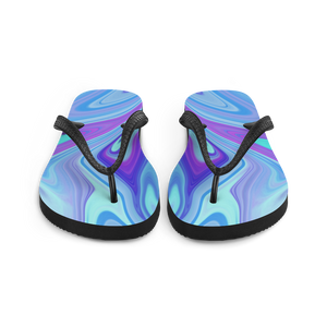 Purple Blue Watercolor Flip-Flops by Design Express