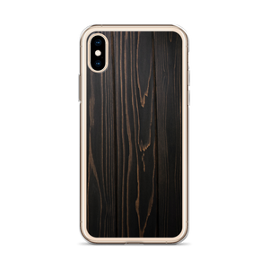 Black Wood Print iPhone Case by Design Express