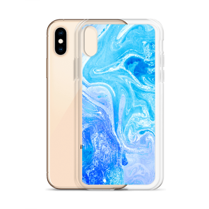 Blue Watercolor Marble iPhone Case by Design Express