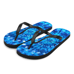 S Psychedelic Blue Mandala Flip-Flops by Design Express