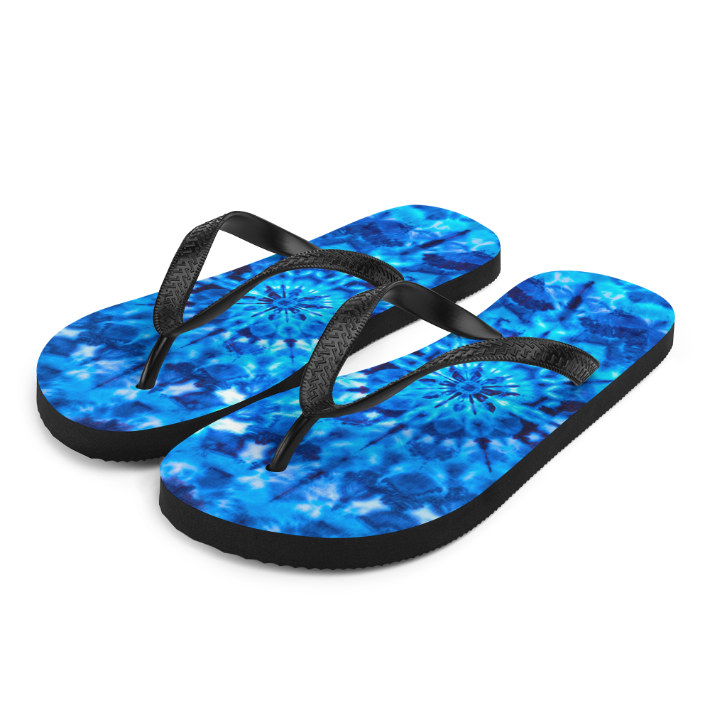 S Psychedelic Blue Mandala Flip-Flops by Design Express