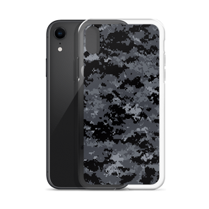 Dark Grey Digital Camouflage Print iPhone Case by Design Express
