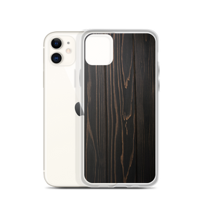 Black Wood Print iPhone Case by Design Express