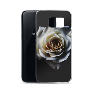 White Rose on Black Samsung Case by Design Express