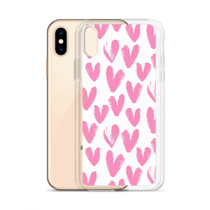 Pink Heart Pattern iPhone Case by Design Express