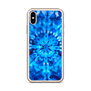 Psychedelic Blue Mandala iPhone Case by Design Express