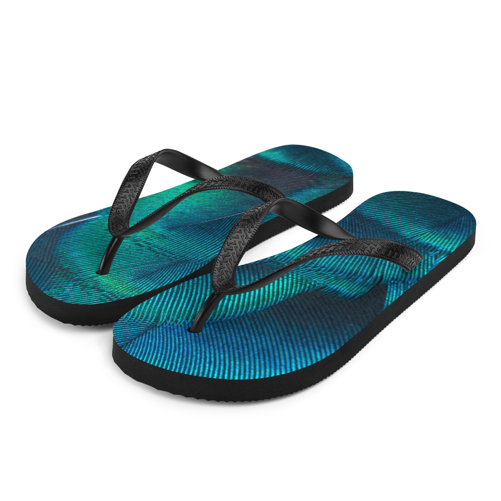 S Green Blue Peacock Flip-Flops by Design Express